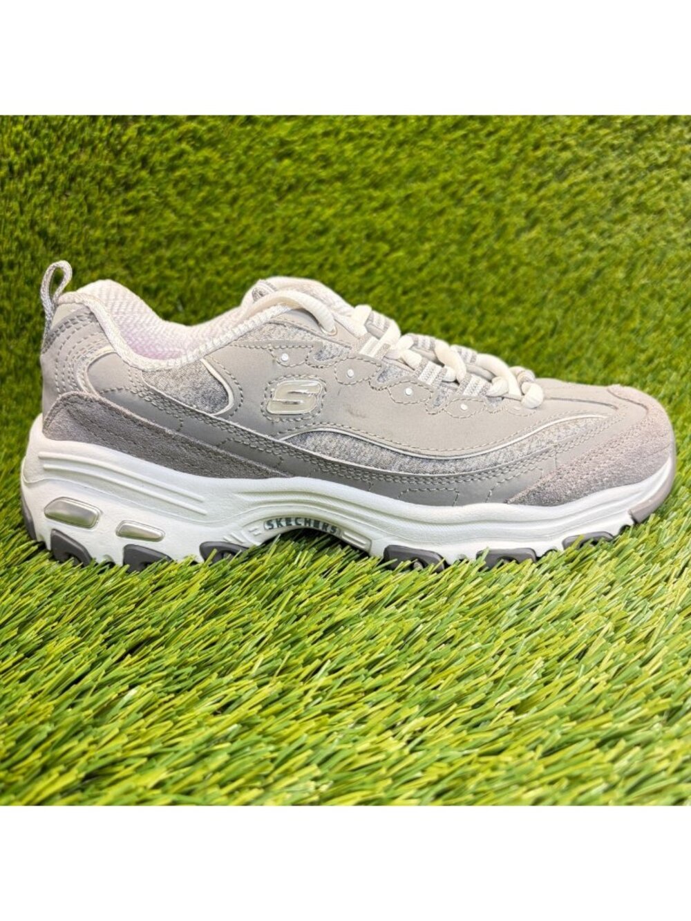 Skechers D'Lites Me Time Women Size 7.5 Gray Athletic Running Shoes Sneakers